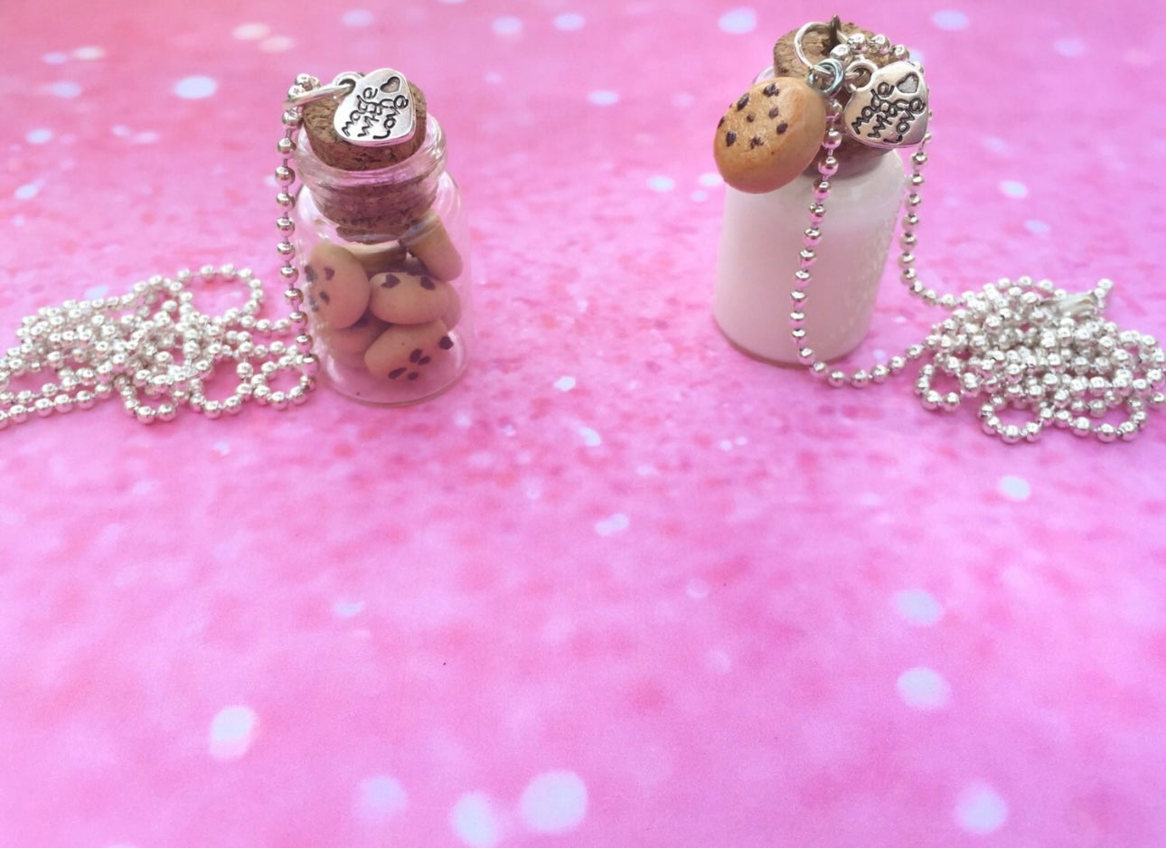 Cookies and Milk BFF necklace set