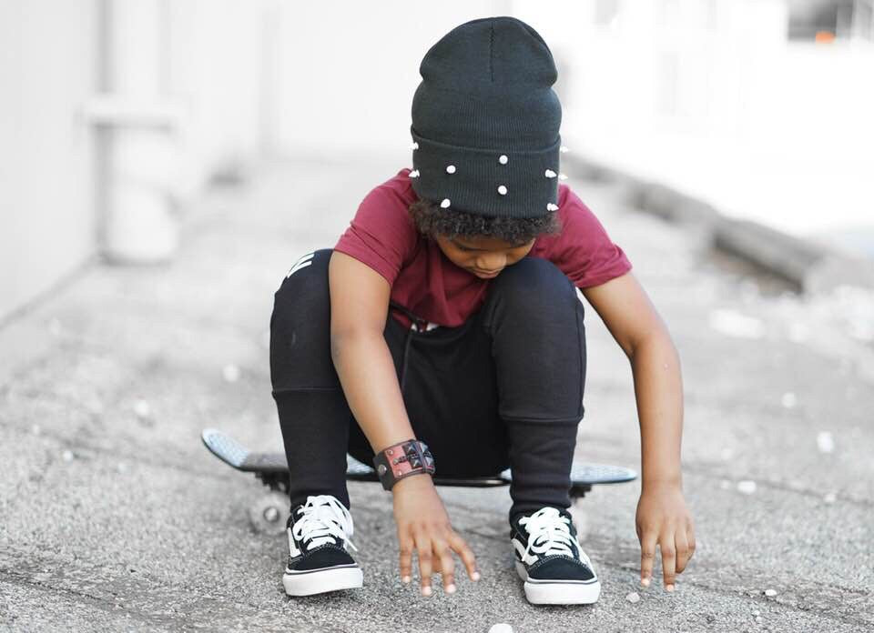Monochrome Thorn Spiked Beanie