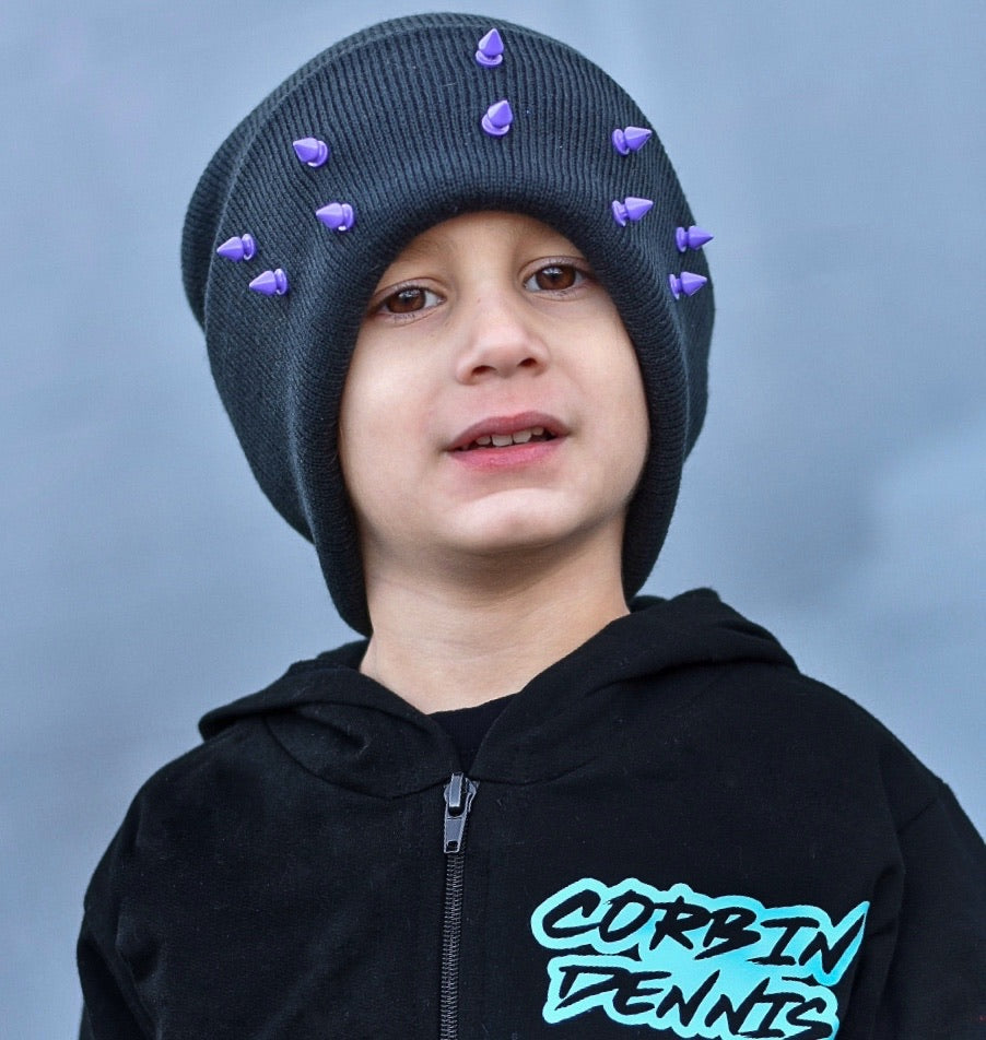 Purple Spiked Beanie