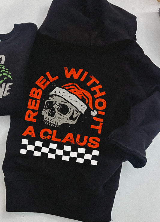 Rebel without a claus hoodie