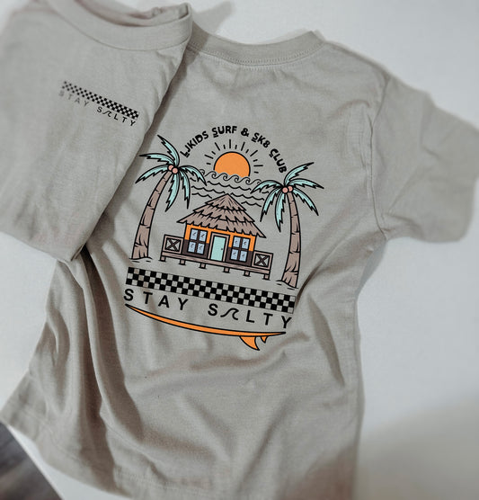 Surf & Skate Club Tee (Front And Back) (Tan Or White Tee)