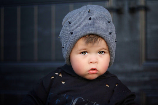 Charcoal Spiked Beanie