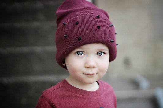 Bangin’ Burgundy Spiked Beanie