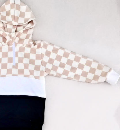 Cream Checks Half Zip RTS