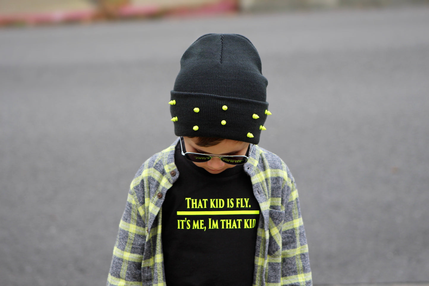 Neon Green Spiked Beanie