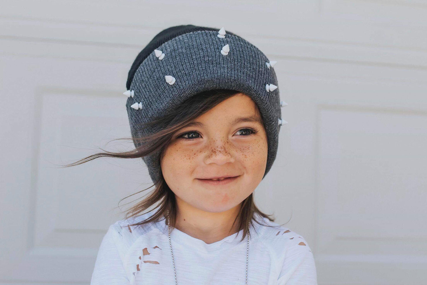 Two-Tone Spiked Beanie