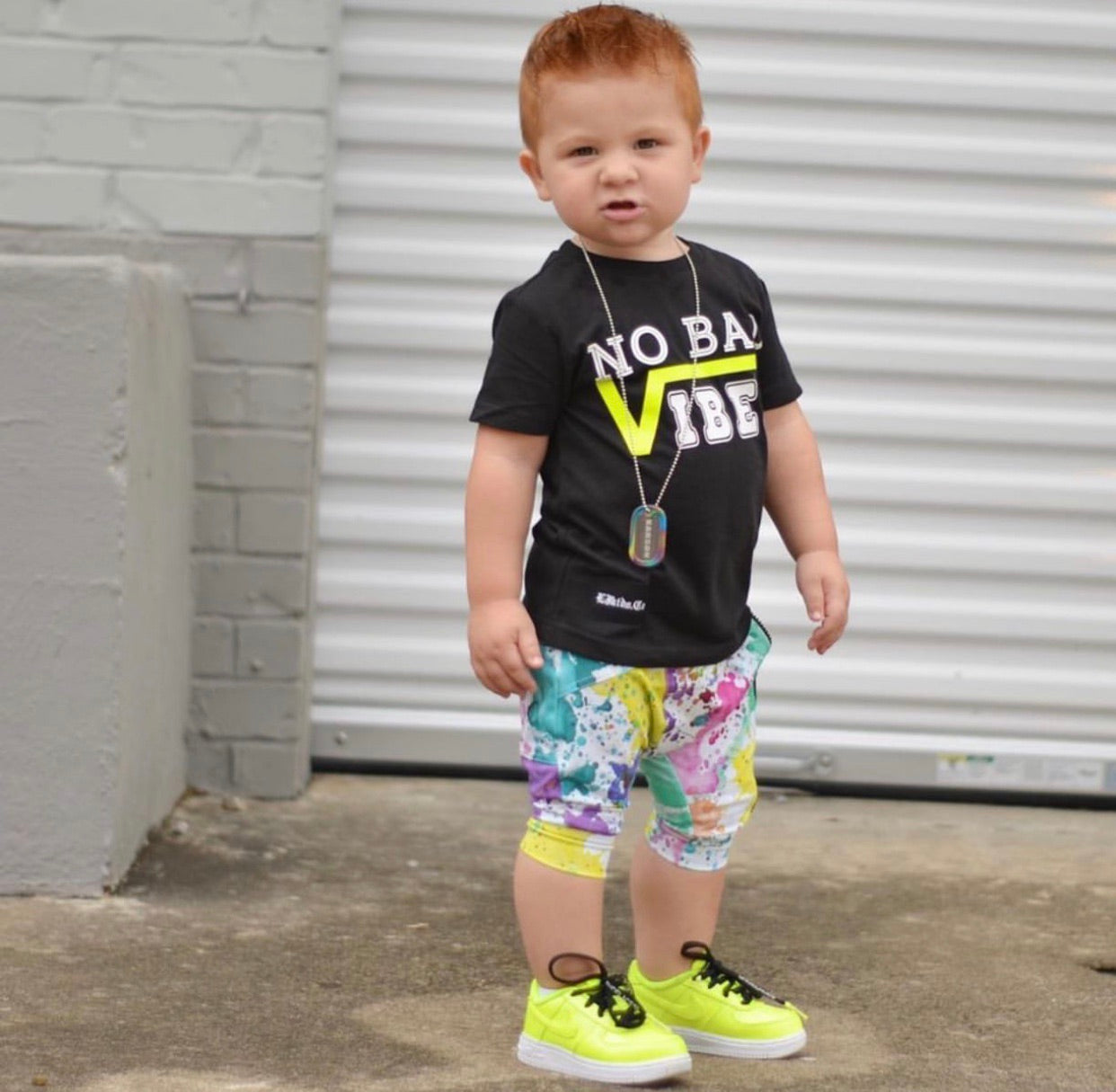 No Bad Vibes Neon Yellow Tee