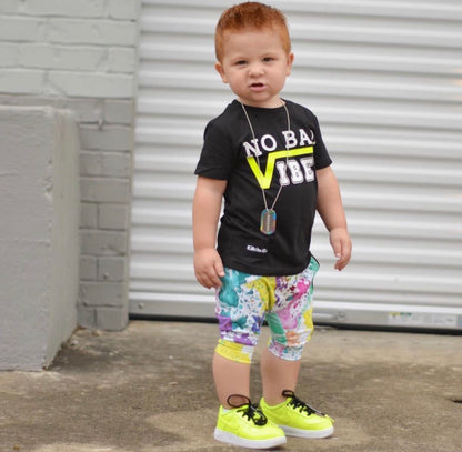 No Bad Vibes Neon Yellow Tee